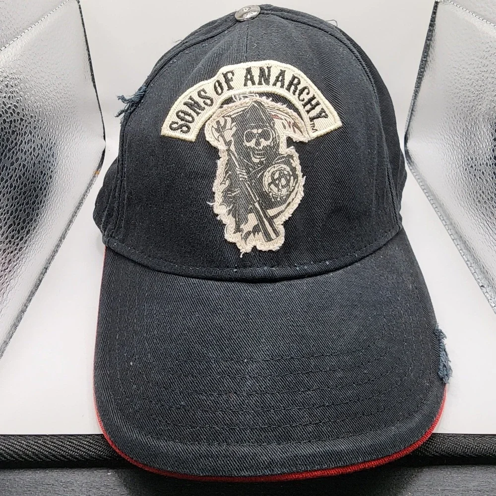 Sons of‎ Anarchy SAMCRO Reaper Hat Black Red Adjustable Snapback Biker Cap 2014